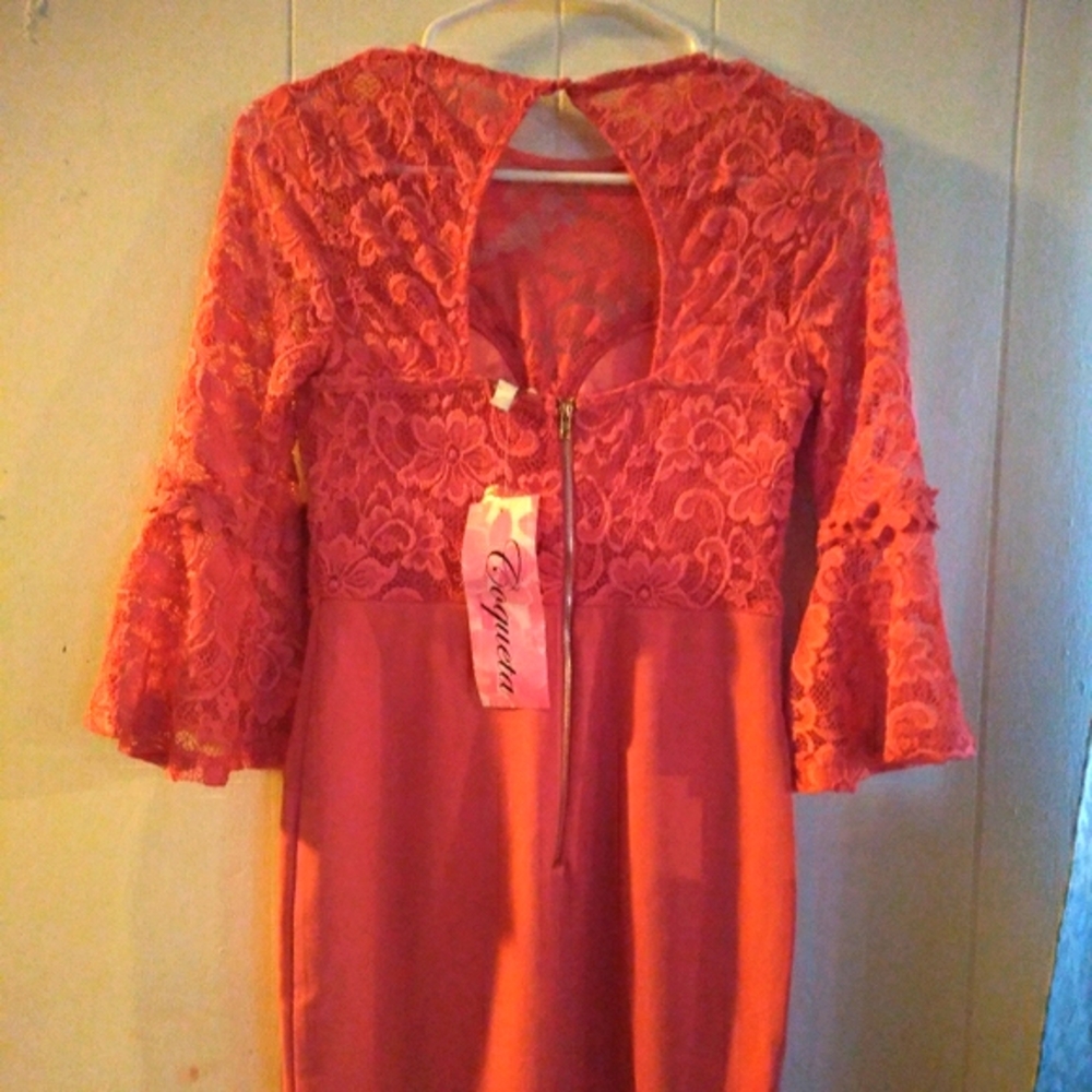 COQUETA INTERNACIONAL dress color coral